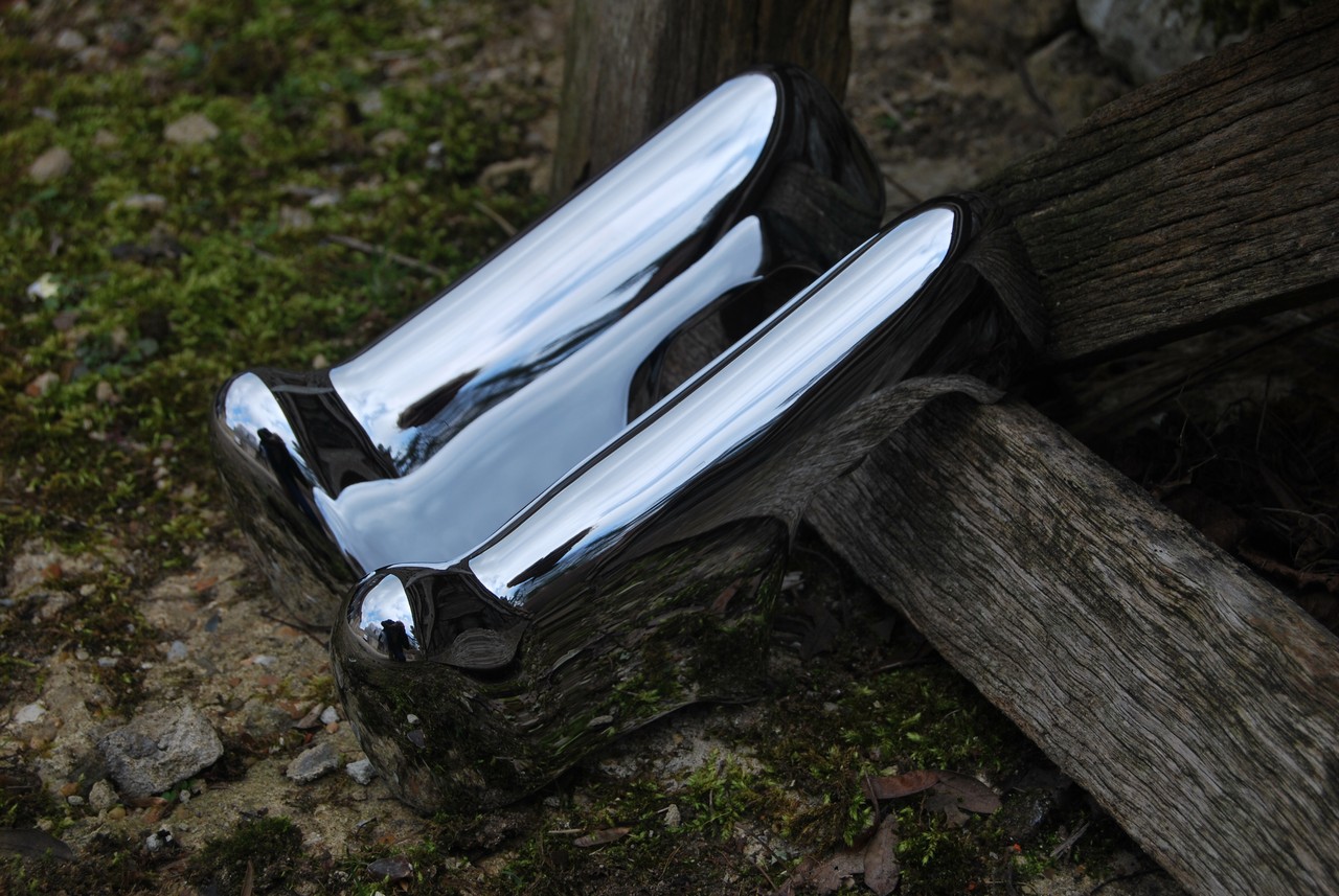 Photo of a set of over-riders restored in chrome - example of our work Ashford Chroming..