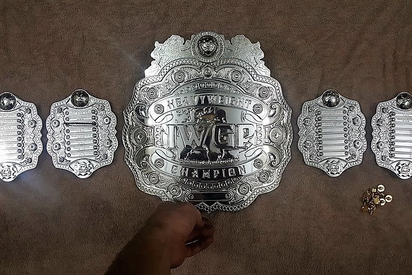 Customers heavy weight title belt rechromed by Ashford Chroming.