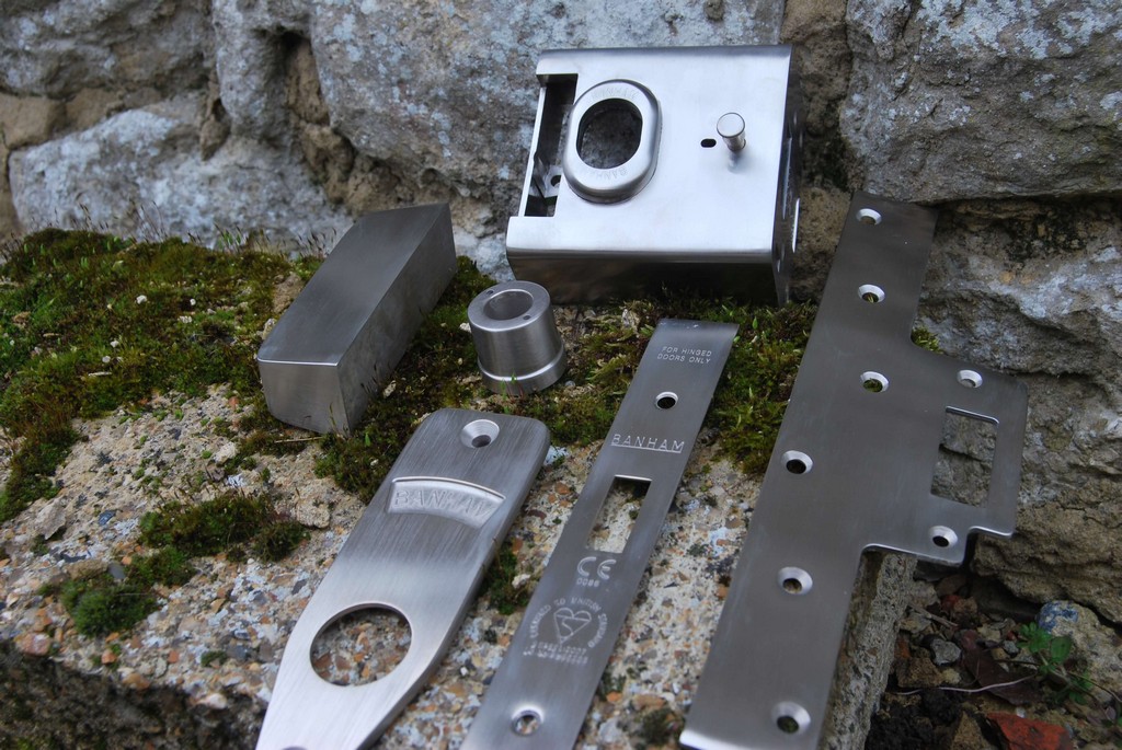 Picture of electroplating door fittings and locks in nickel plate.