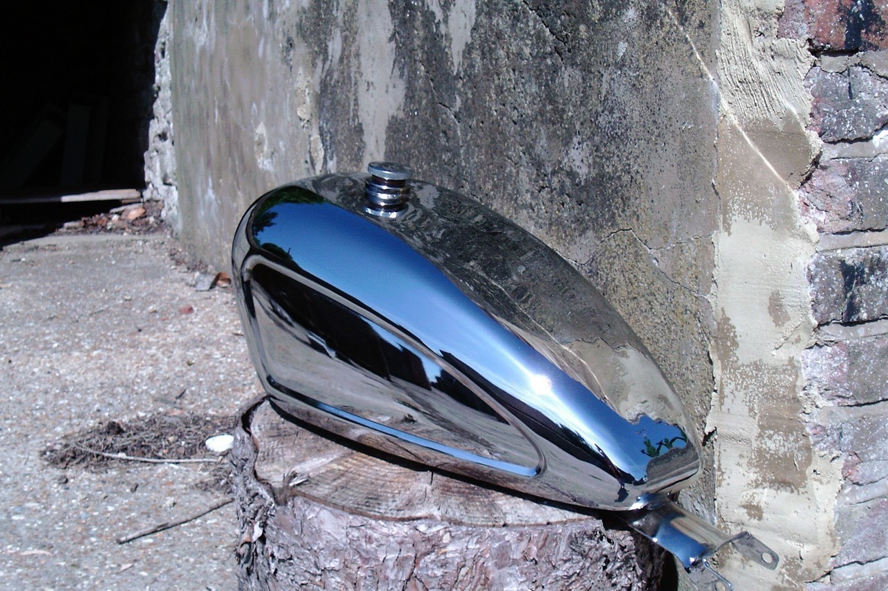 Example of our work for chrome motorcycle exhausts.
