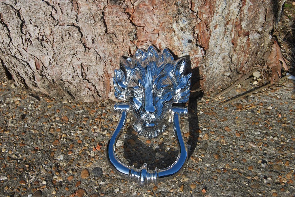 Rechromed front door knocker