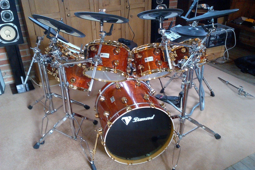 Actual photo of drum kit restored and rechromed.